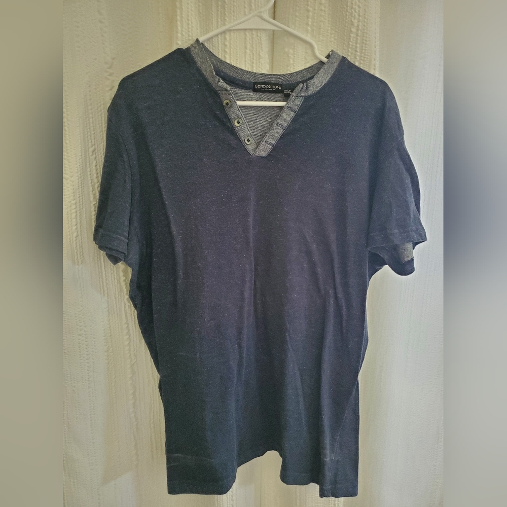 London Fog Men's Dark Blue Short Sleeve Tee